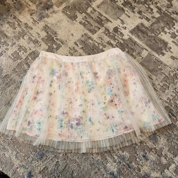 NWT LC Lauren Conrad Floral Pleated Mesh Skirt Stretch Waist Size XL Fairycore - Picture 9 of 15